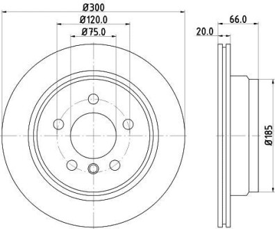 Гальмівний диск зад. F30/F80/F34/F31/F36/F33/F83 11- 1.5-3.0 (PRO) HELLA PAGID 8DD355118-271