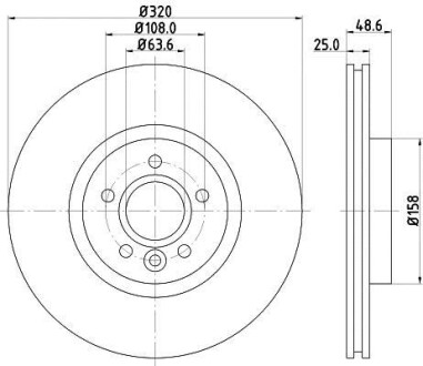 Тормозной диск перед. Transit Connect/Kuga/V40 05- 1.0-2.5(PRO) HELLA PAGID 8DD355125-151