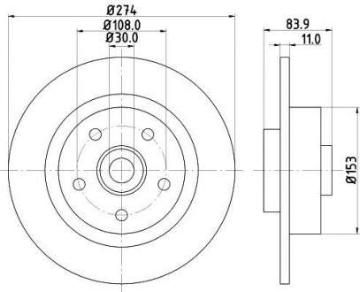 Тормозной диск зад. Laguna/Grand scenic 01- 1.6-3.0 (PRO) HELLA PAGID 8DD355112-361