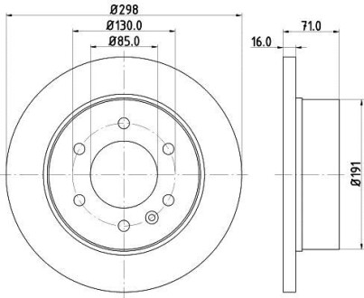 Тормозной диск зад. Sprinter/Crafter 06- (3.0-3.5t) 298mm HELLA PAGID 8DD355117-641