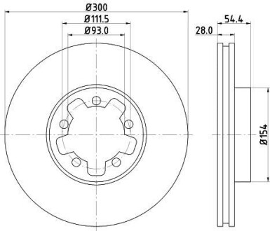 Тормозной диск перед. Transit V347 06- (300mm) (PRO) HELLA PAGID 8DD355113-281