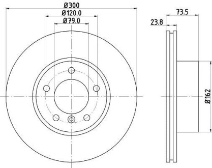 Гальмівний диск перед. E81/E87/E88/E90/E92/E93 04- HELLA PAGID 8DD355111-921