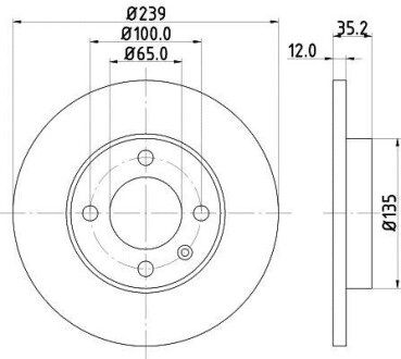 Тормозной диск пер. Caddy/Golf/Passat 74-02 HELLA PAGID 8DD355100-131