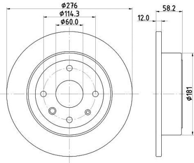 Гальмівний диск зад. Epica 05- 2.0-2.5 (PRO) HELLA PAGID 8DD355116-991