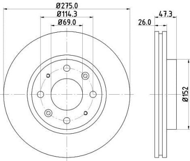 Гальмівний диск перед. Cerato 04- 1.5-2.0 HELLA PAGID 8DD355111-781