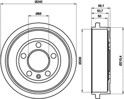 Тормозной барабан Fabia/Polo 1.0-2.0 99- HELLA PAGID 8DT355300-371