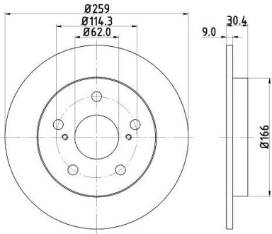 Тормозной диск зад. Auris/Corola 06- HELLA PAGID 8DD355118-981