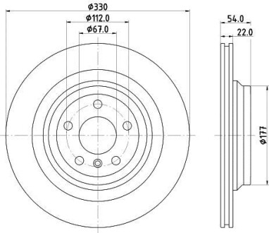 Тормозной диск зад. W166 12-18 (PRO) HELLA PAGID 8DD355122-561