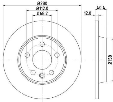 Диск гальмівний з покриттям PRO; задн. HELLA PAGID 8DD355105-611