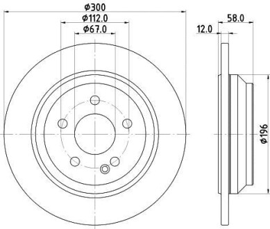 Гальмівний диск зад. W447 14- (PRO) HELLA PAGID 8DD355122-441