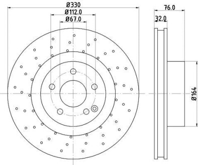 Тормозной диск W220 (PRO) HELLA PAGID 8DD355106-851