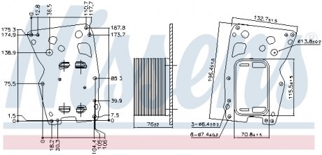 Радиатор масляный BMW F20/E90/F30/F32/F10 NISSENS 90902 (фото 1)