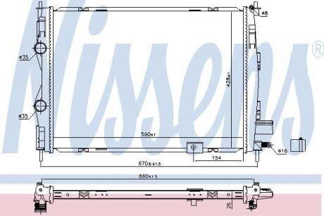 Радiатор NISSENS 68811