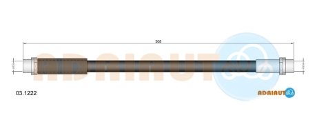 AUDI Шланг тормозной передний (внутр.) AUDI 80 89- A100 91- M10x1x285мм ADRIAUTO 03.1222 (фото 1)