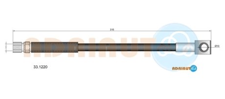 OPEL Шланг тормозной передний Corsa 1.0-1.5D -93 ADRIAUTO 33.1220