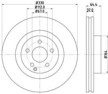 Гальмівний диск перед. W211/204 02-15 (PRO) HELLA PAGID 8DD355109-431