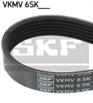 Ремень П-клиновой 6EPK1090 (Elastic) CITROEN C4 1.6HDi 05- SKF VKMV 6SK1090 (фото 1)