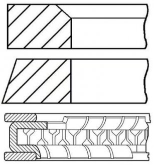 Комплект кілець на поршень GOETZE 08-447200-00