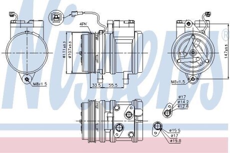 Компресор кондицiонера NISSENS 89275