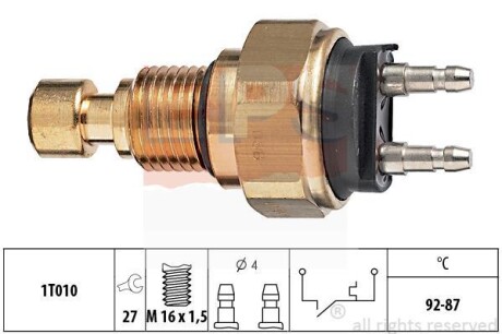 HONDA Температурный датчик включения вентилятора радиатора ACCORD -83 EPS 1.850.036