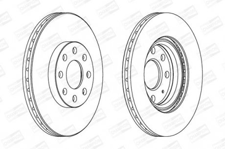 OPEL Диск тормозной передний Corsa D 06-,Fiat Grande Punto 05- CHAMPION 562304CH (фото 1)