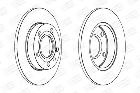 VW Диск тормозной задний 245mm Audi 80,A4 00-,Seat Exeo 08- CHAMPION 562192CH