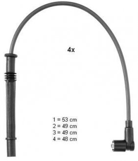RENAULT Провода высоковольтные 4шт. CLIO II, III, TWINGO II CHAMPION CLS084 (фото 1)