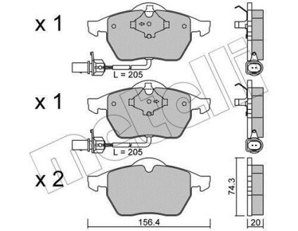 Комплект гальмівних колодок METELLI 22-0181-3