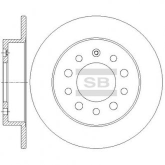 Тормозной диск задний Hi-Q (SANGSIN) SD1083 (фото 1)