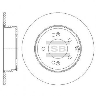 Тормозной диск задний Hi-Q (SANGSIN) SD1099