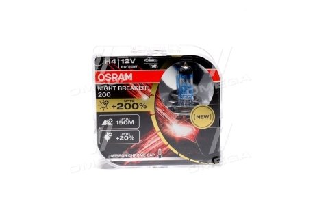 Автолампа Night Breaker 200(H4 12V 60/55W P43t) OSRAM 64193NB200-HCB