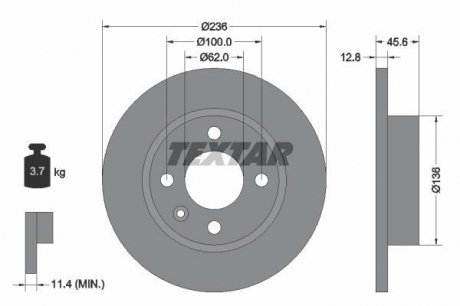Гальмівний диск TEXTAR 92090200 (фото 1)