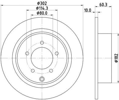 HELLA MITSUBISHI Тормозной диск задн.ASX,Outlander II 1.6/2.4 07- HELLA PAGID 8DD 355 115-491