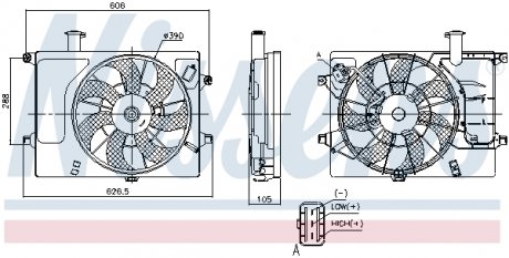 Вентилятор радіатора HYUNDAI ELANTRA (MD/UD), I30/ KIA CEED (10-) (вир-во) NISSENS 85897