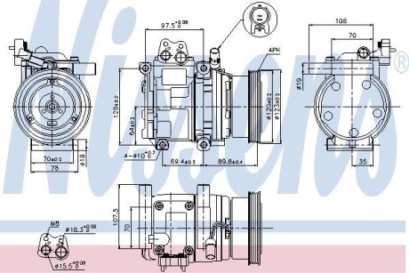 Компресор кондицiонера NISSENS 89290