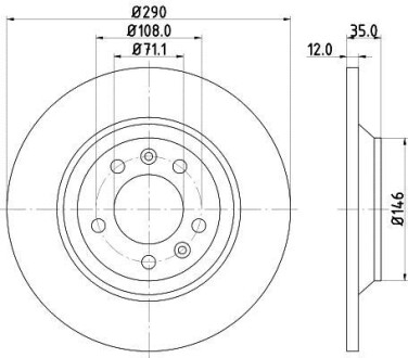 HELLA PEUGEOT Тормозн.диск задний CITROEN C5 III PEUGEOT 407, 508 I, 607, RCZ 1.6-3.0D 02.00- HELLA PAGID 8DD 355 110-801
