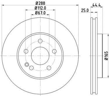 HELLA DB Диск тормозн.передн.W169 04-,W245 05- HELLA PAGID 8DD 355 111-081