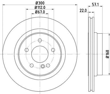 HELLA DB Диск тормозной задн. W204 HELLA PAGID 8DD 355 118-941