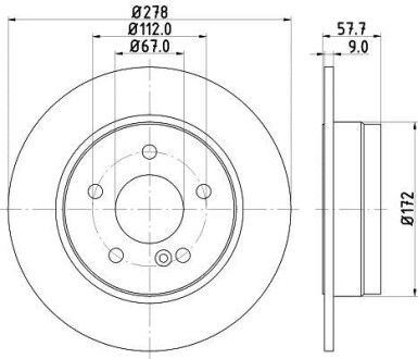 HELLA DB Тормозной диск задн W204 HELLA PAGID 8DD 355 114-181