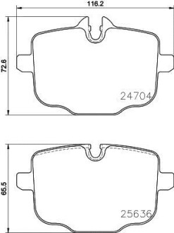 Колодки гальмівні дискові комплект; задн. HELLA PAGID 8DB355024921