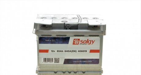 Стартерна батарея (акумулятор) SOLGY 406019 (фото 1)