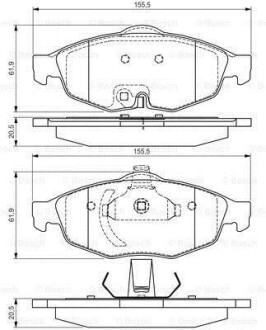 CHRYSLER тормозные колодки Sebring 2,0-2,7 -07 BOSCH 0986495161 (фото 1)