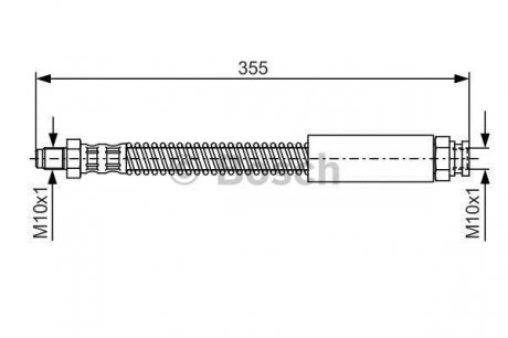 CITROEN Тормозной шланг передний C15 BOSCH 1987476519 (фото 1)