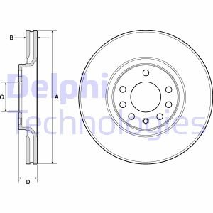 Гальмівний диск пер. Astra 00-09/Corsa 06-/Meriva 03-17/Zafira 99-15 (308x25) DELPHI BG3770C