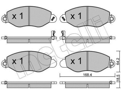 Комплект гальмівних колодок METELLI 22-0536-0