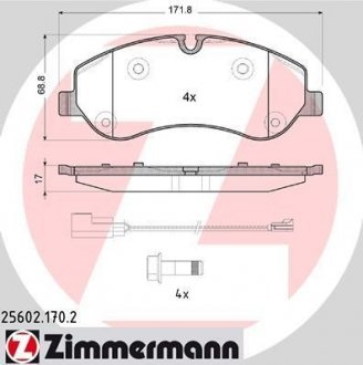 Комплект гальмівних колодок ZIMMERMANN 25602.170.2