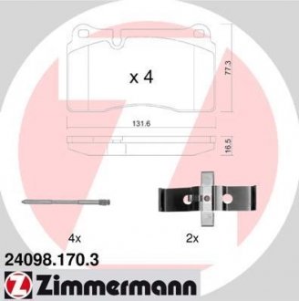Комплект гальмівних колодок ZIMMERMANN 24098.170.3