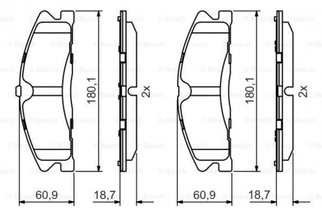 FORD Колодки торм. пер. Explorer (USA) 3.5 10- BOSCH 0986495399 (фото 1)