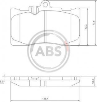 Колодки тормозные дисковые передние комплект LEXUS LS (UCF30) 00-06 A.B.S. 37261