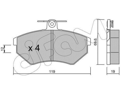 VW Тормозные колодки передн.Passat 88- CIFAM 822-050-2